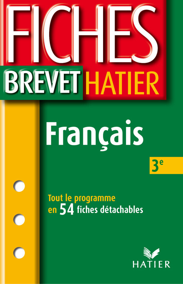 Fiches Brevet  - Français 3ème - Sylvie Dauvin, Jacques Dauvin - Hatier