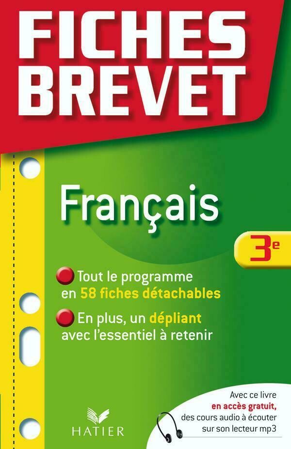 Fiches Brevet Français 3ème - Sylvie Dauvin, Jacques Dauvin - Hatier