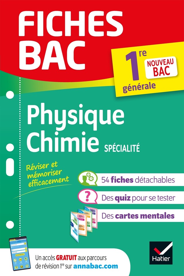 Fiches bac Physique-Chimie 1re générale (spécialité) - Joël Carrasco, Alexandra Chauvin, Gaëlle Cormerais, Éric Langlois - Hatier