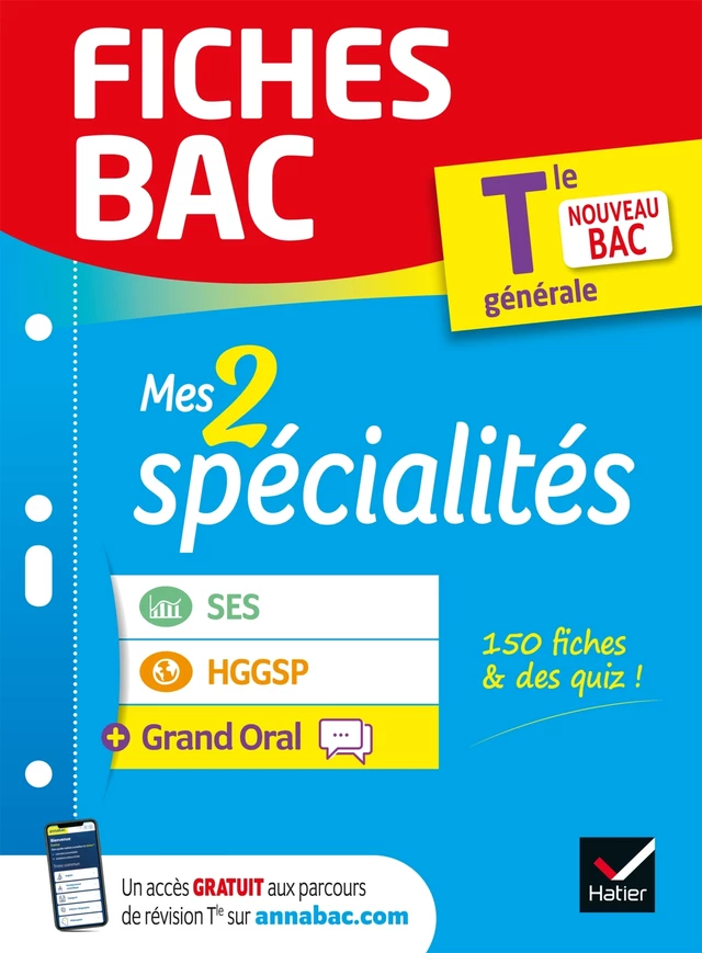 Fiches bac - Mes 2 spécialités Tle générale : SES, HGGSP & Grand Oral - Bac 2025 -  Collectif - Hatier