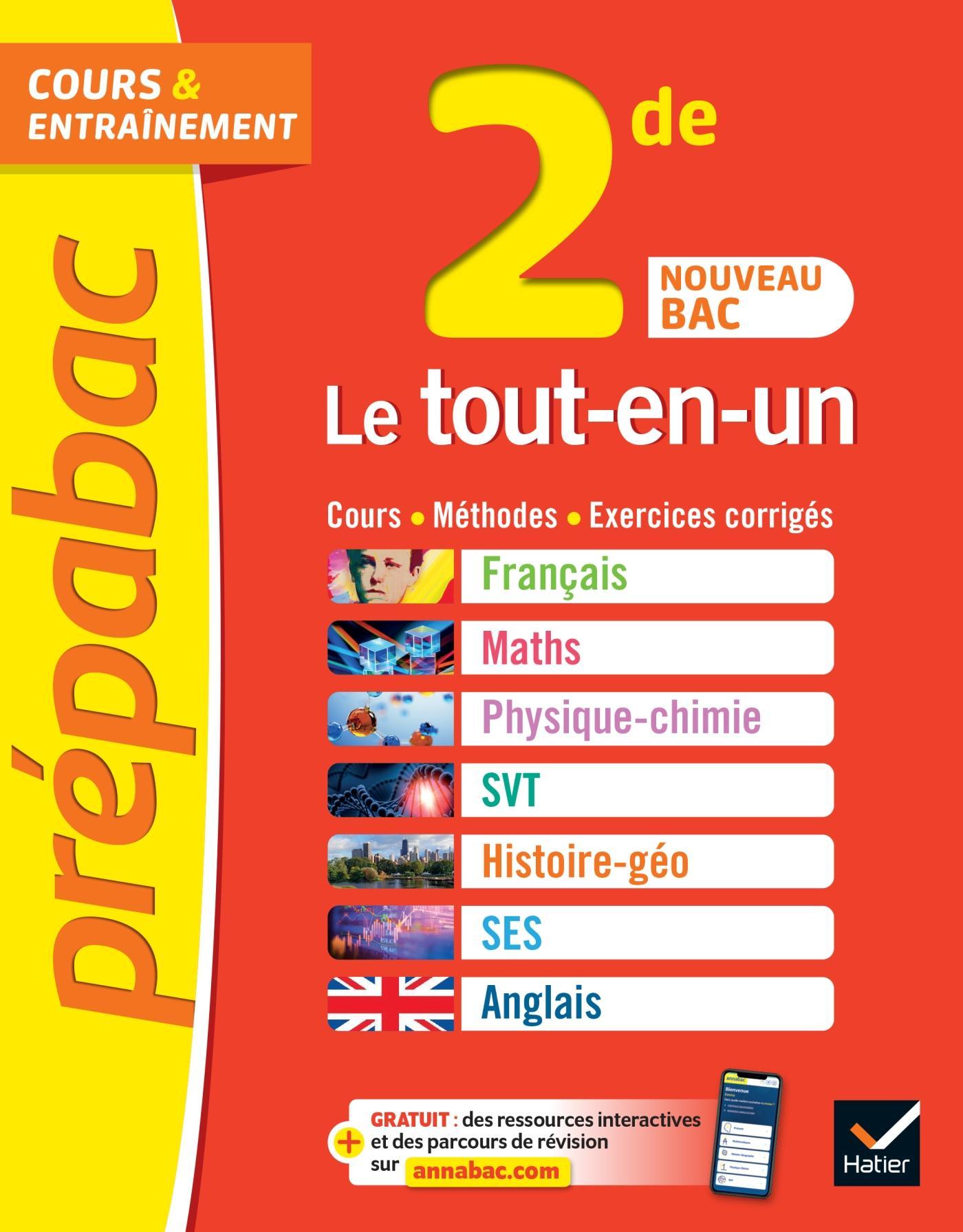 Manuel Physique chimie Seconde Hatier En Ligne Prépabac Le tout-en-un 2de Nouveau programme - nouveau programme de Seconde  - Collectif (EAN13 : 9782401086739) | Boutique en ligne Annabac : commandez  nos livres de préparation aux examens