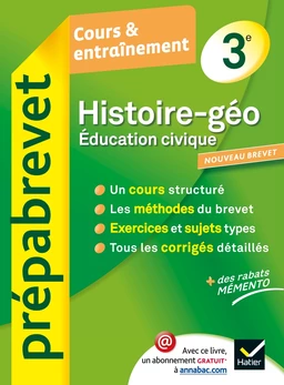 Histoire-Géographie Éducation civique 3e - Prépabrevet Cours & entraînement