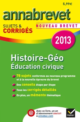 Annales Annabrevet 2013 Histoire-Géographie Éducation civique