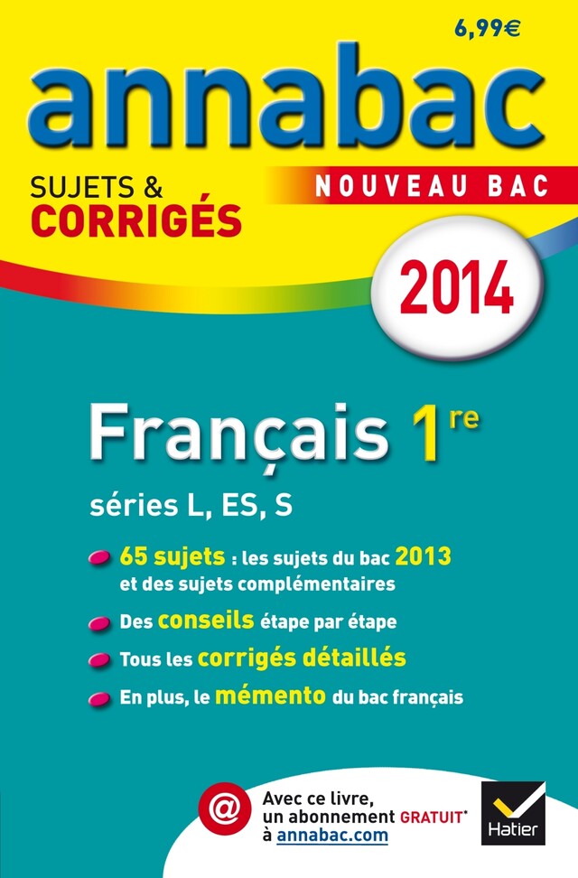 Annales Annabac 2014 Français 1re L,ES,S - Sylvie Dauvin, Jacques Dauvin - Hatier