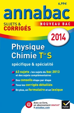 Annales Annabac 2014 Physique-Chimie Tle S spécifique & spécialité