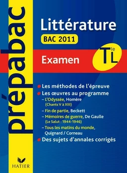 Prépabac examen Littérature Tle L Bac 2011