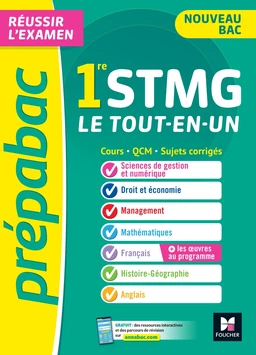 Prépabac 1re STMG - Toutes les matières - Cours et entraînement au contrôle continu 2025