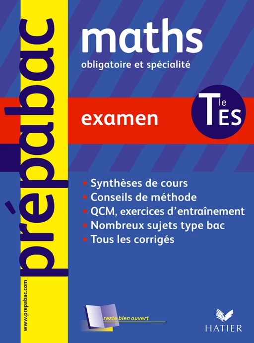 Prépabac Examen, Maths Tle ES obligatoire et spécialité - René Merckhoffer - Hatier