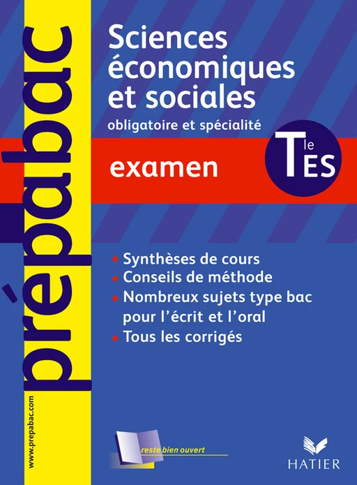 Prépabac Examen, SES Tle ES obligatoire et spécialité - Anne Berger, Pascale Berger-Longuet, Christophe Longuet - Hatier