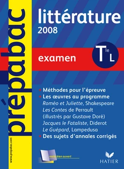 Prépabac Examen, Littérature Tle L édition 2008