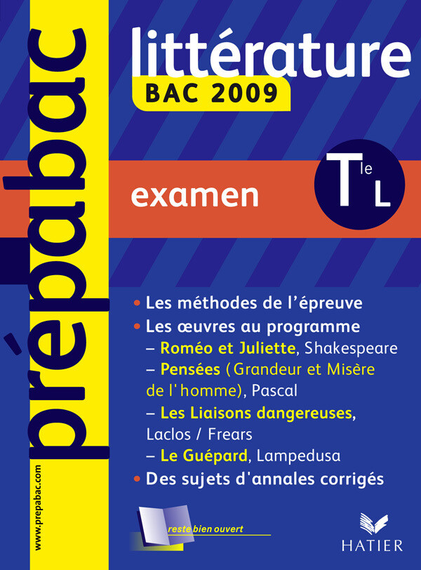 Prépabac Examen, Littérature 2009 Tle L - Brigitte Wagneur Gavalda - Hatier