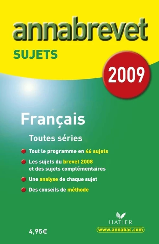 Annabrevet 2009, Français Sujets - Antonia Gasquez, Cécile de Cazanove - Hatier