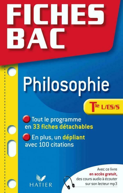 Fiches Bac Philosophie Tle L/ ES/ S - Gérard Durozoi - Hatier