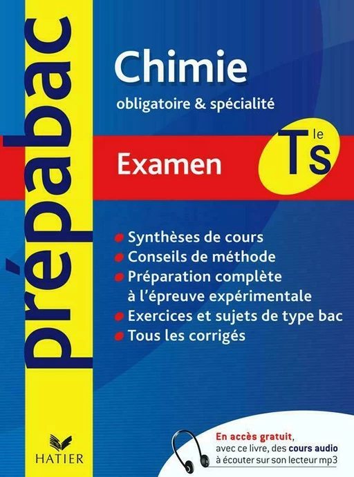 Prépabac examen Chimie Tle S enseignement obligatoire et de spécialité - Jean-François Le Marechal, Isabelle Navizet - Hatier