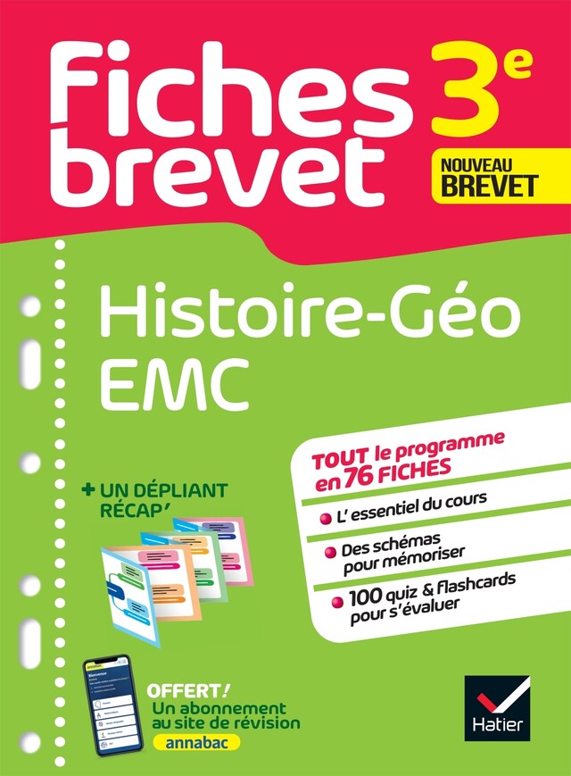 Fiches brevet HIstoire-Géographie EMC 3e Brevet 2023 - Guillaume d'Hoop, Florence Holstein - Hatier