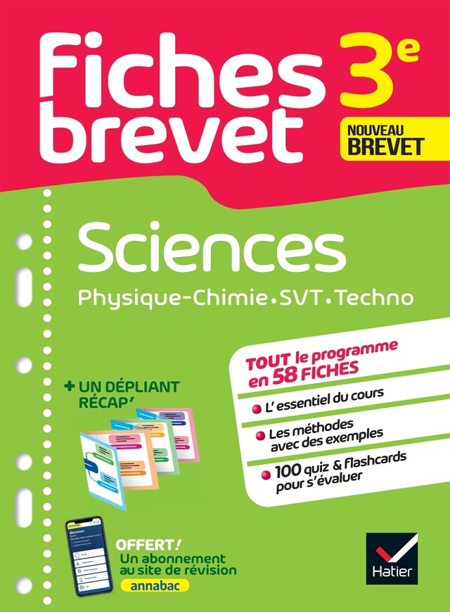 Fiches brevet Sciences 3e - Physique-Chimie, SVT, Technologie Brevet 2023 - Pascale Bihouée, Sandrine Aussourd, Marie-Anne Grinand, Nicolas Nicaise - Hatier