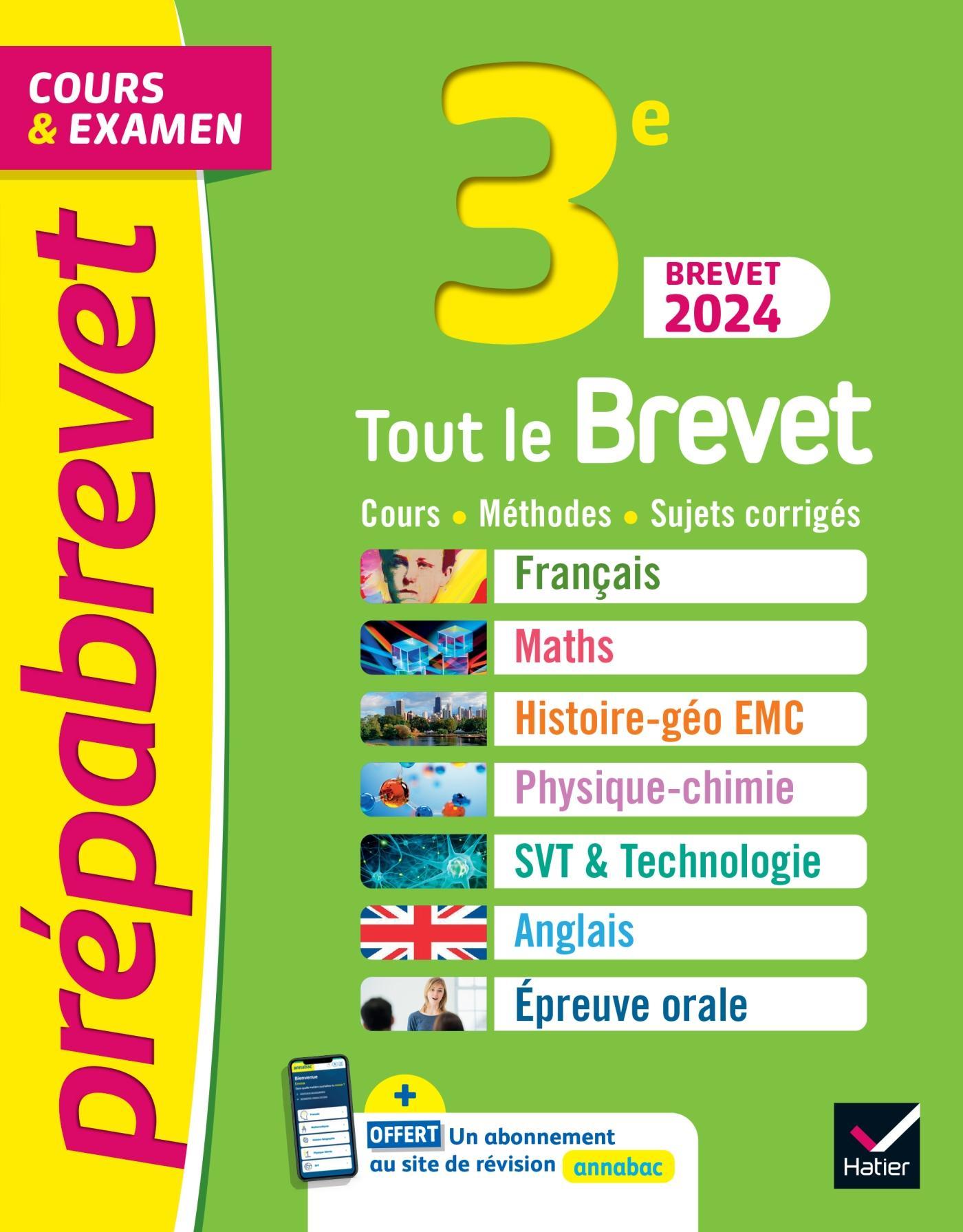 Quelles Sont Les Matières Scientifiques Au Brevet 2024 Prépabrevet Tout le brevet 2024 - 3e (toutes les matières) - tout-en-un