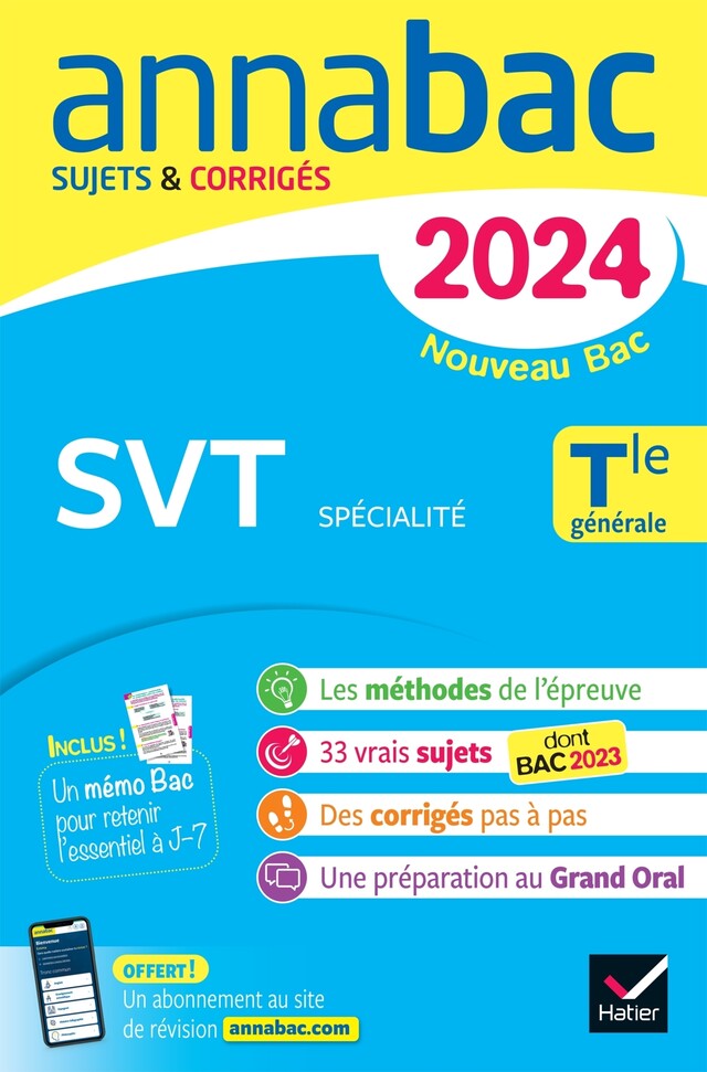 Annales du bac Annabac 2024 SVT Tle générale (spécialité) - Jacques Bergeron, Hélène Hervé, Jean-Claude Hervé, Hervé Mulard - Hatier