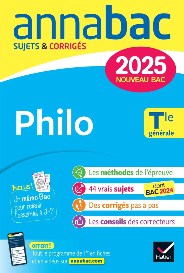 Annales du bac Annabac 2025 Philo Tle générale - Sabrina Cerqueira, Fabien Lamouche - Hatier