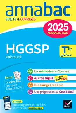 Annales du bac Annabac 2025 HGGSP Tle générale (spécialité)