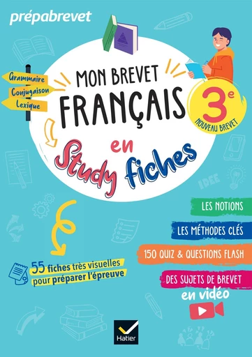 Mon brevet Français en studyfiches - 3e - Brevet 2025 - Sylvie Dauvin - Hatier