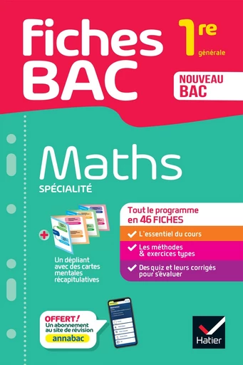 Fiches bac - Maths 1re générale (spécialité) - Michel Abadie, Annick Meyer, Jean-Dominique Picchiottino, Martine Salmon - Hatier