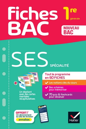 Fiches bac - SES 1re générale (spécialité) - Séverine Bachelerie-Marteau, Sylvie Godineau, Céline Le Feuvre, Denis Martin, Franck Rimbert, Gilles Seurin - Hatier